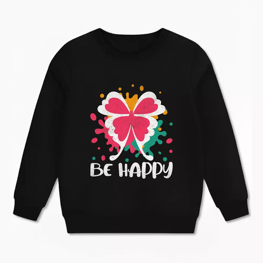 Be Happy Sweatshirt Black