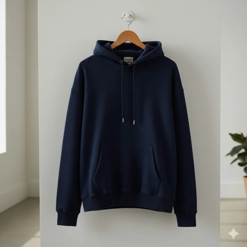 Fleece Hoodie - Navy Blue