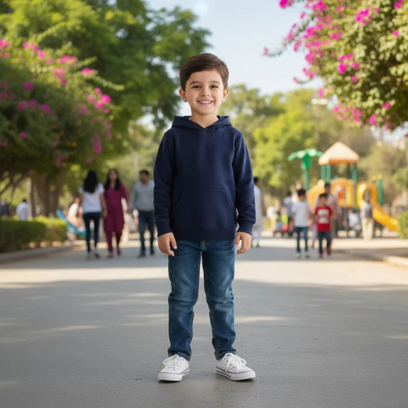 Fleece Hoodie - Navy Blue