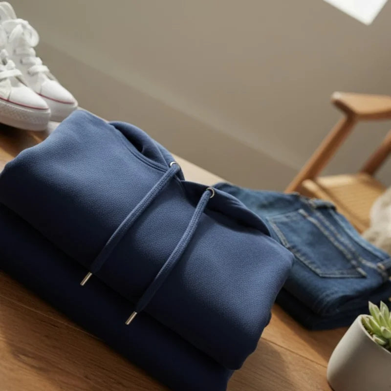 Fleece Hoodie - Navy Blue