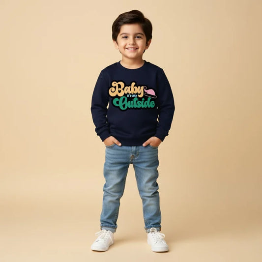 Baby Outside Sweatshirt Navy Blue