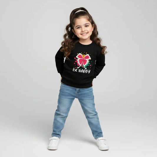 Be Happy Sweatshirt Black